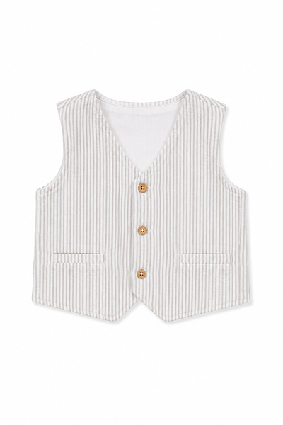Tiffany Baby Lycra Theme Muslin Buttoned Baby Vest 27005