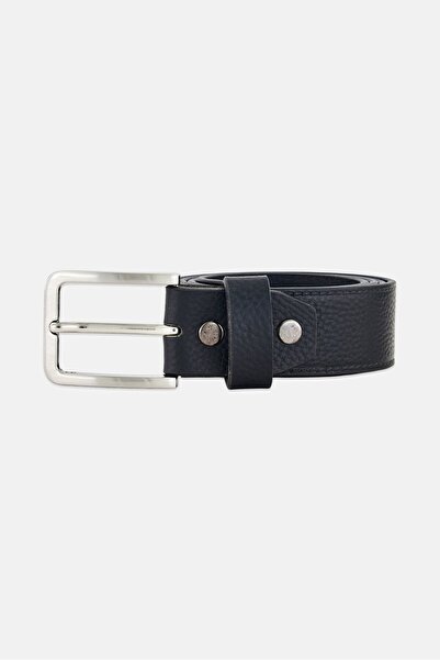 Nautica Jeans Men Genuine Leather Semi Formal Pin Buckle Belt, Black