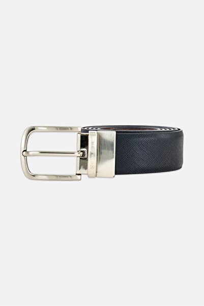 Nautica Jeans Men Genuine Leather Formal Reversible Belt, Black