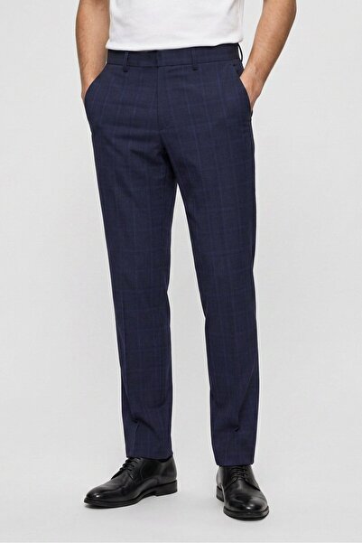 Hugo Boss Boss Men Regular Fit Checkered Chino Pants, Navy
