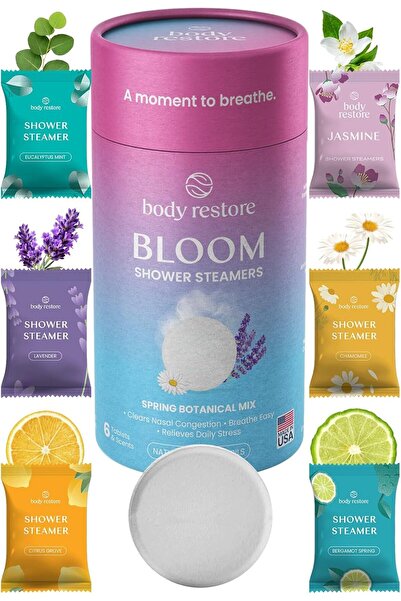 Body Restore معطرات الاستحمام العطرية، عبوة من 6 قطع - روائح الأوكالبتوس، الح...