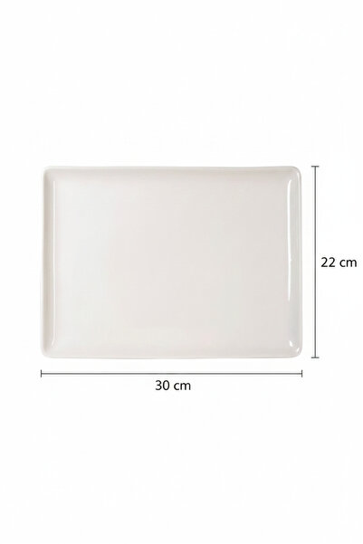 rinart 6-Piece Flora Rectangular Kayak Plate 30X22.5Cm Cream