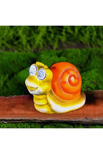 OEM Hoff LED solar lamp, snail, polypropylene + polyresin, H 16.5 cm, yellow ...