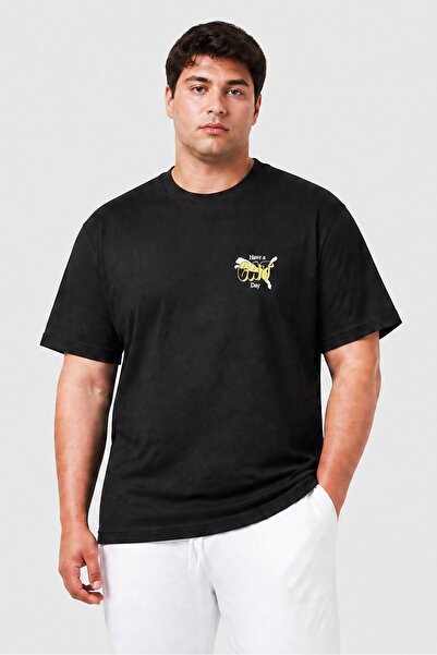 Puma Men Black Graphic Print Relaxed Fit T-Shirt
