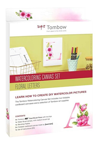 Tombow Set de pânză pentru acuarelă cu litere florale