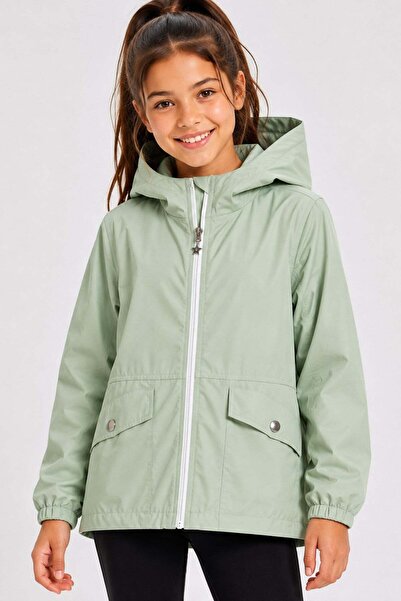 ASYAKİDS CLUB Girl's Hooded Pocket Lined Seasonal Raincoat