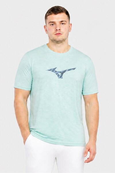 MIZUNO Men Sportswear Fit Short Sleeve Training T-Shirt, Heather Green