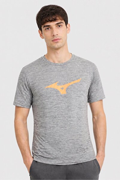 MIZUNO Men Sportswear Fit Short Sleeve Training T-Shirt, Grey Heather