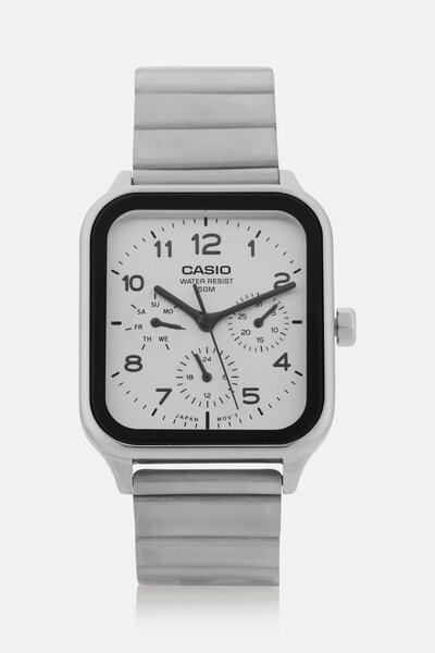 Casio Men MTP-M306D-7AVDF Analog Stainless Steel Watch 46 mm, Silver