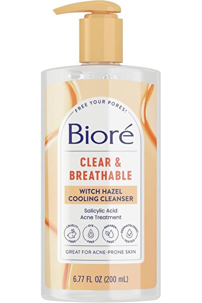 Bioré منظف المسام ويتش هازل، غسول يومي منعش ومهدئ، يحتوي على 2% حمض الساليسيل...