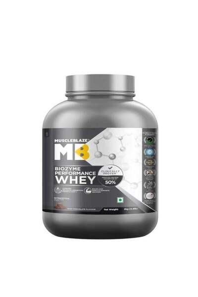 MuscleBlaze Biozyme Performance Whey Protein Powder, Rich Chocolate (2kg / 4....