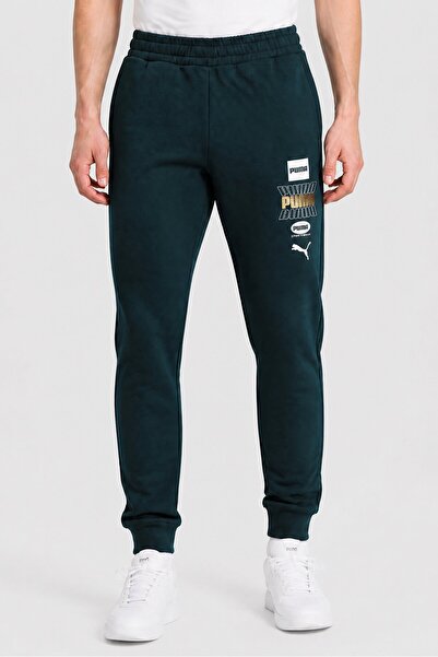 Puma Men Sportswear Fit Outdoor Sweatpants, Teal Green
