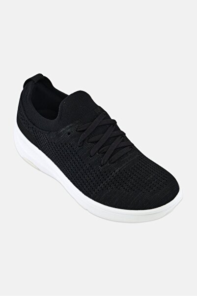 Fitflop Women Super-Q Knit Lace Up Casual Shoes, Black