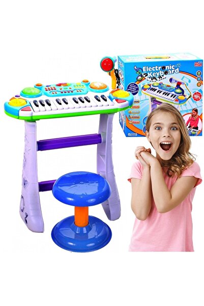 As INSTRUMENT MUZICAL PIANINA ELECTRONICA MALPLAY CU SCAUN SI MICROFON 45 CM ...