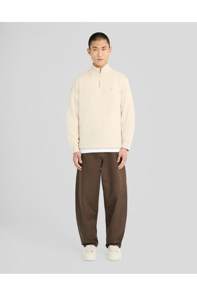 Lyle & Scott Βαμβακερή μπλούζα με φερμουάρ, ψηλό γιακά και κεντημένο λογότυπο...