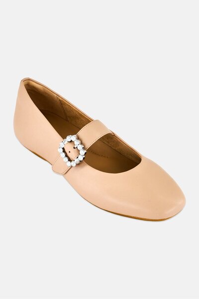 Fitflop Women Delicato Crystal Adjustable Buckle Flats, Beige