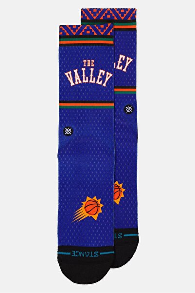 Stance x NBA Men Embroidered Logo Crew Sock, Purple