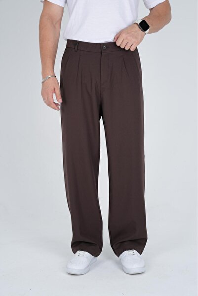 BY İMPALA MODA Pantaloni largi din țesătură plisate