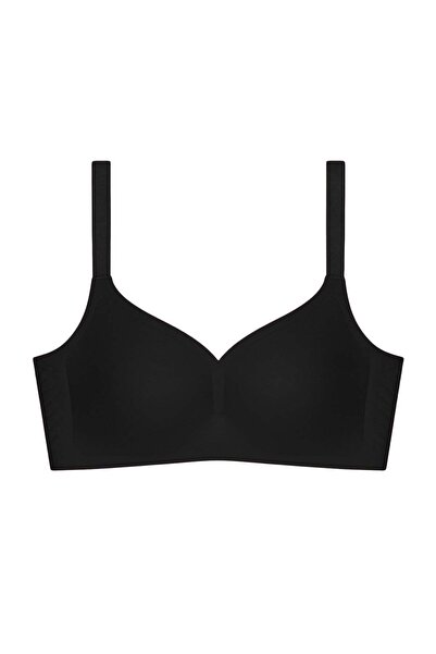 Cottonhill Seamless Bra - Valora | Siyah Lazer Kesim Toparlayıcı Balensiz Kad...
