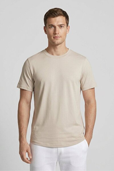 Stance Men Crew Neck Short Sleeve Plain T-Shirt, Light Tan