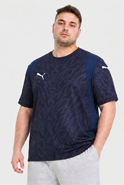 Puma Men Slim Fit Short Sleeve Team Cup Football Jersey, Navy