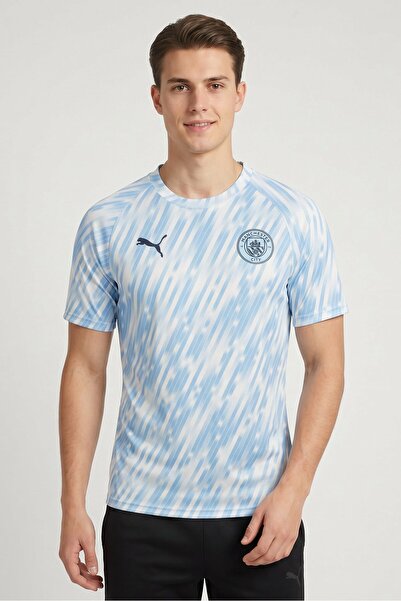 Puma Men Sportswear Fit Short Sleeve MCFC Training Jersey, Multicolor