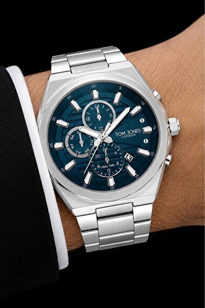 Tom Jones London Men's Watch Silver Petrol Green Color Original Quality Steel...