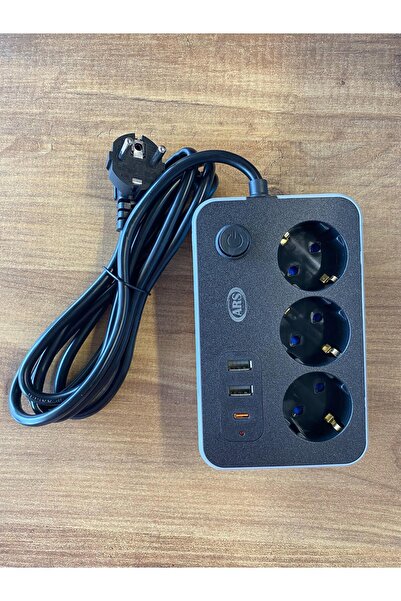 Arslanlar 3LÜ PRİZ UZATMA KABLOLU 2 USB+1 TYPE-C (2 METRE)
