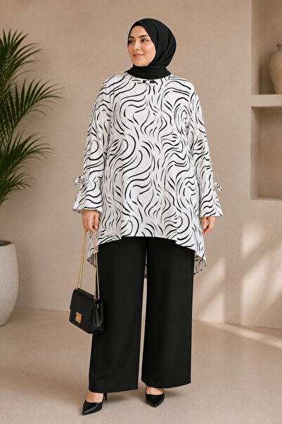 EruZan Women's Chiffon Wide Cut Plus Size Tunic