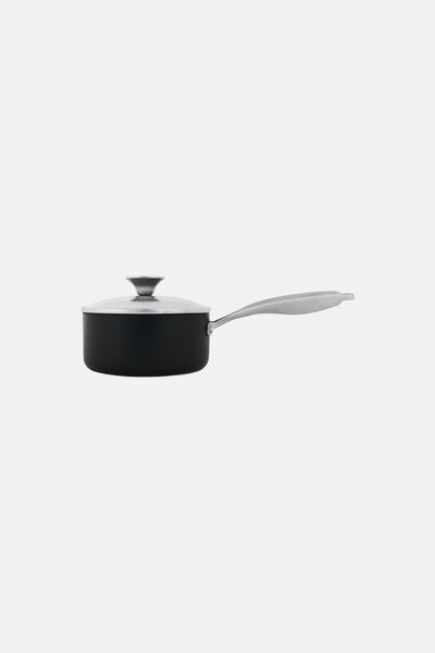 Baker's Secret Non-Stick Sauce Pan With Glass Lid, Black