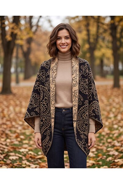 Trend Kapında Poncho kimono pentru femei model Damla