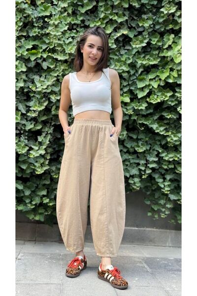 Leila Gabardin Kumaş Pantalon