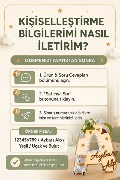 Pienar PDK-001 Kişiye Özel Işıklı Harf İsimlik | İsim, Renk ve Aksesuar Seçen...