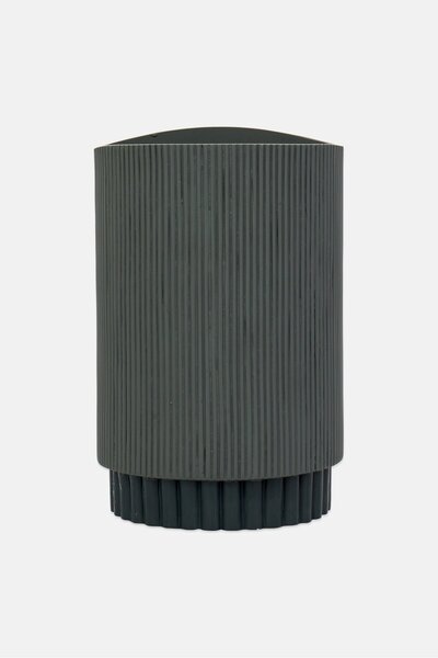 Trio Ceramic Ribbed Toothbrush Holder, Charcoal