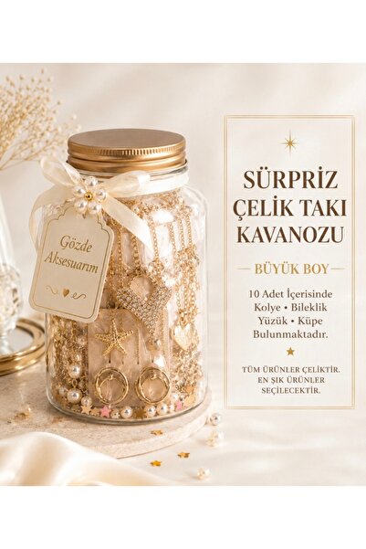 shop SÜRPRİZ ÇELİK TAKI KAVANOZU BÜYÜK BOY (KOLYE-BİLEKLİK-YÜZÜK-KÜPE)