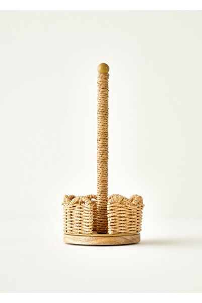 Bella Maison Scallop Kağıt Havluluk Koyu Bej (14x14x33 cm)