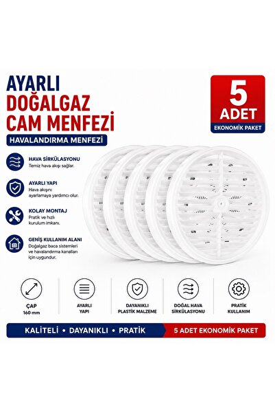 Trendhane Adjustable Natural Gas Glass Ventilation Vent 5 Pieces