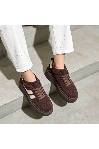 Tmall Adidași de damă, din piele cu aspect inversat, D1510, maro
