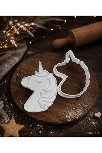 UNİQ 3D - 🦄 Unicorn Kurabiye Kalıbı ve Damga Seti