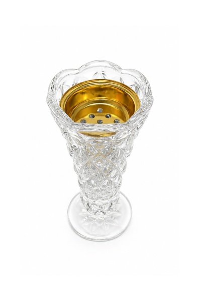 OUD WORLD مبخرة كريستال فاخرة - ذهبي