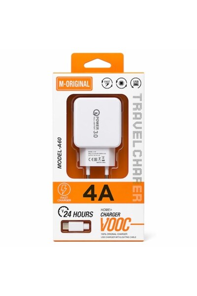 OEM Mains charger for phone with USB - Type-C cable included, Quick Charge 3....