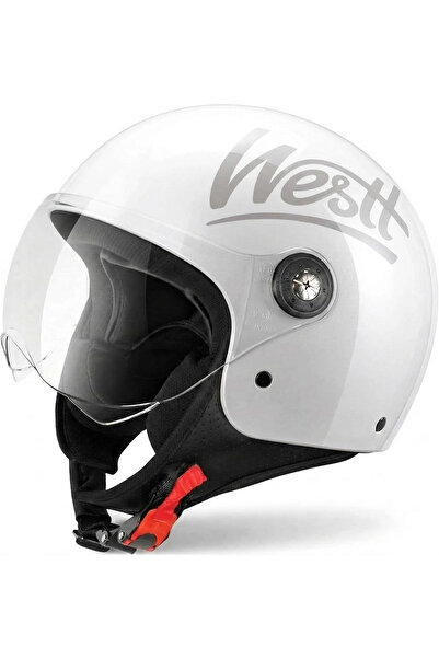 OEM White L size moped protective helmet