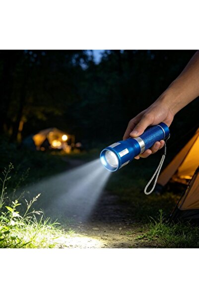 Kmt Style Telescopic LED flashlight with adjustable light beam, length 10.5cm...