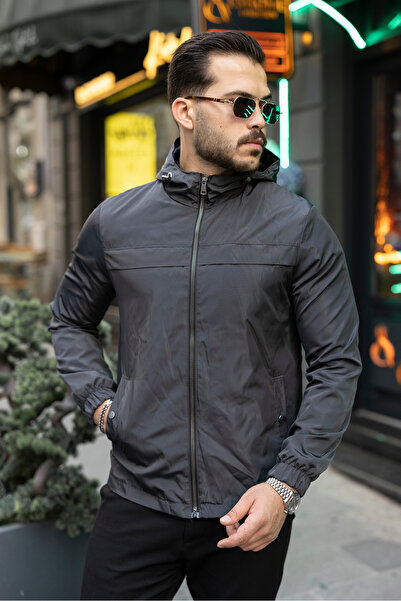 S&M CLOTHİNG New Season Water and Wind Proof Men's Raincoat with Pocket Detai...