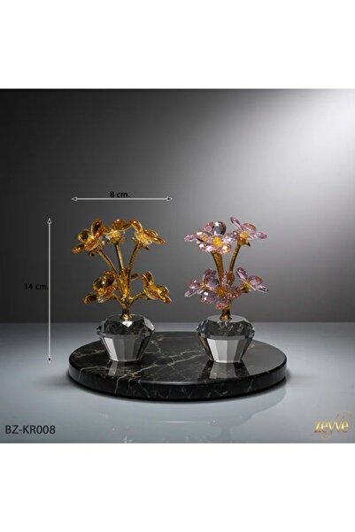 Genel Markalar konak alışveriş 1 ADET KR008 -KRİSTAL BİBLO ÇİÇEK BUKETİ 14*8 cm
