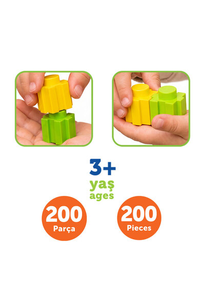 DEDE Tik-Tak 200 Parça Blok Set / Tik-Tak 200 Piece Block Set