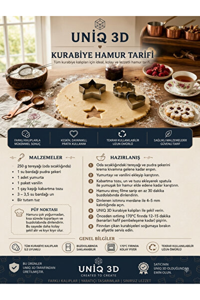 UNİQ 3D Çiftlik Temalı Kurabiye Kalıbı Seti – Hayvan Figürlü Damga ve Kesici Set