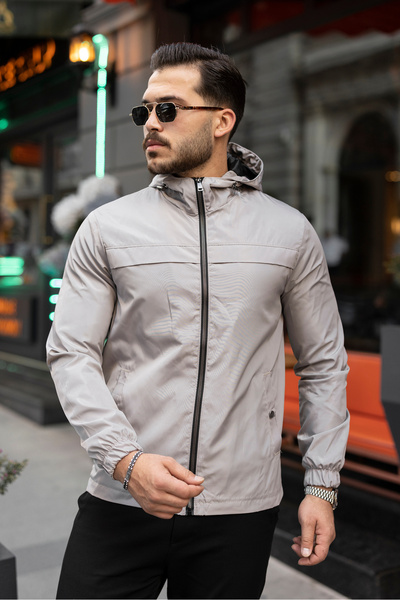 S&M CLOTHİNG New Season Water and Wind Proof Men's Raincoat with Pocket Detai...