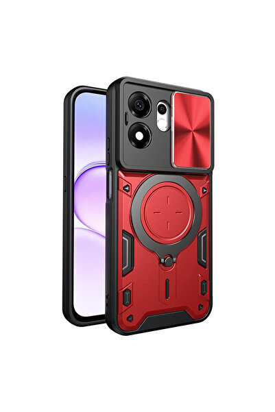 OEM Husa pentru Honor 600 Smart SSKY258 Stand Bumper Holster, Rosu, Otel inox...