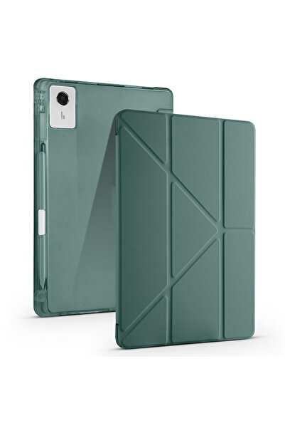 UnDePlus Lenovo idea Tab Plus 12.1 TB361FU Kılıf Kalem Bölmeli Trifolding Cas...